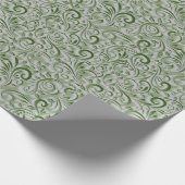 美しい質感のフェイクハンターグリーンクリスマス ラッピングペーパー (角)