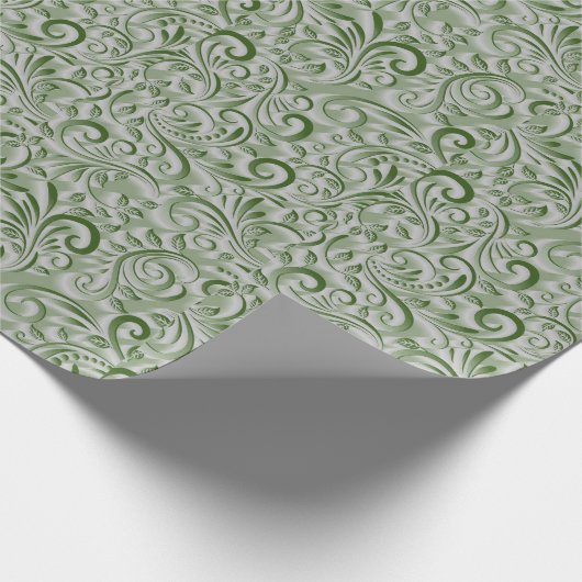 美しい質感のフェイクハンターグリーンクリスマス ラッピングペーパー (角)