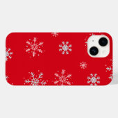 美しい赤いイラストの雪の結晶 赤い背景 Case-Mate iPhoneケース (裏面 (横))