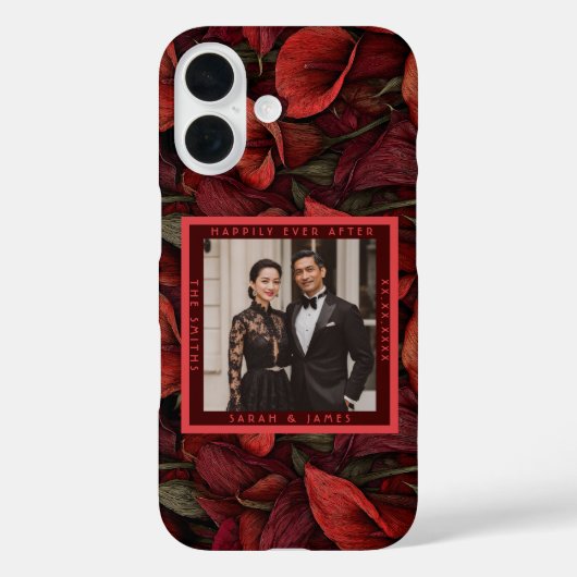 美しい赤いカラーのユリの田舎風の結婚式 Case-Mate iPhoneケース (裏面)