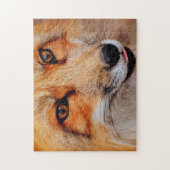 美しい赤いキツネクローズアップ、ジグソーパズル ジグソーパズル (縦)