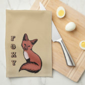 美しい赤いキツネ キッチンタオル (四つ折り)