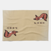 美しい赤いキツネ キッチンタオル (横)