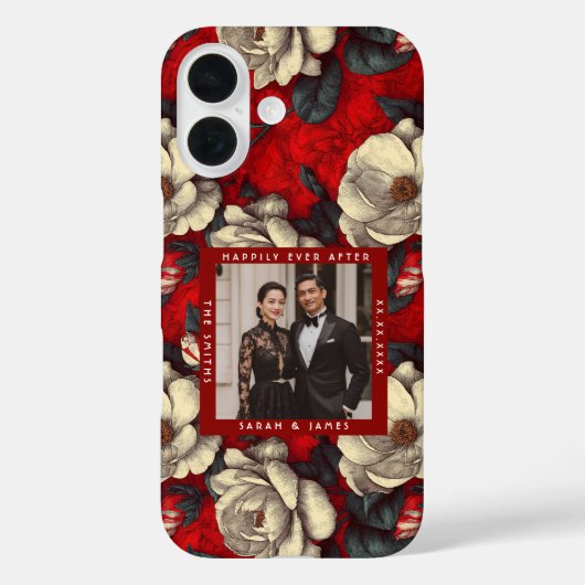 美しい赤いクチナシの花びらボヘミアンウェディング Case-Mate iPhoneケース (裏面)
