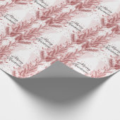 美しい赤いクリスマスの松の木の雪の装飾 ラッピングペーパー (角)