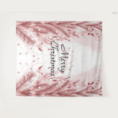 美しい赤いクリスマスツリーの雪の飾り タペストリー (正面(横))