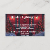 美しい赤いクリスマスドアライトパインツリー 名刺 (正面)