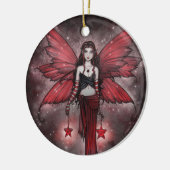美しい赤いクリスマスフェアリーオーナメント セラミックオーナメント (左)