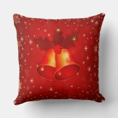 美しい赤いクリスマスベルのエレガントクリスマス クッション (裏面)