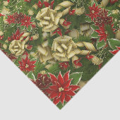 美しい赤いクリスマスポインセチア模様 薄葉紙 (詳細)