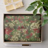 美しい赤いクリスマスポインセチア模様 薄葉紙 (ギフト)