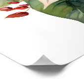 美しい赤いクリスマスポインセチア ポスター (角)