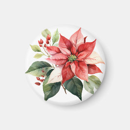 美しい赤いクリスマスポインセチア マグネット