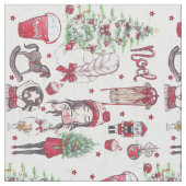 美しい赤いクリスマス水彩要素 ファブリック (クローズアップ)