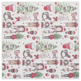 美しい赤いクリスマス水彩要素 ファブリック