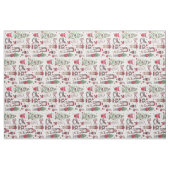 美しい赤いクリスマス水彩要素 ファブリック (ファットクウォーター)