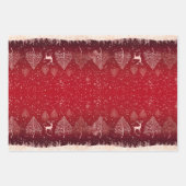 美しい赤いクリスマス ラッピングペーパーシート (正面)