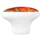 美しい赤いケシ セラミックノブ (側面)