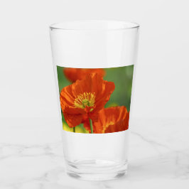 美しい赤いケシ タンブラーグラス
