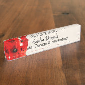 美しい赤いケシ デスクネームプレート (側面)