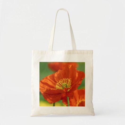 美しい赤いケシ トートバッグ (正面)