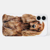 美しい赤いコッカースパニエル犬子犬 iPhoneケース (裏面横)