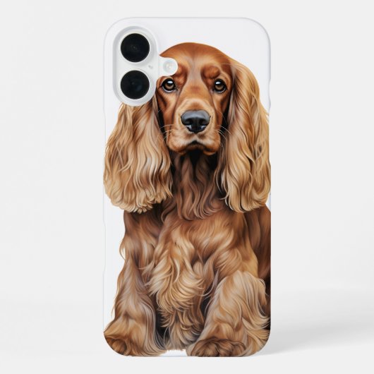 美しい赤いコッカースパニエル犬子犬 iPhoneケース (裏面)