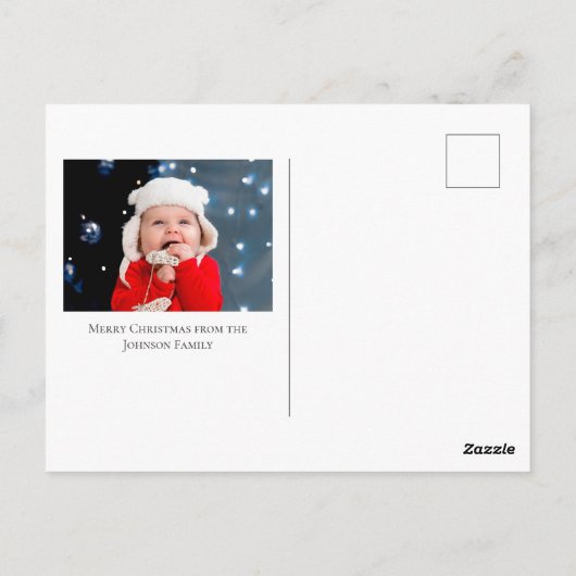 美しい赤いトナカイのクリスマスフォトすてき ポストカード (裏面)