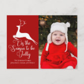 美しい赤いトナカイのクリスマスフォトすてき ポストカード (正面)