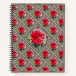 美しい赤いネメシアの特徴的なノート ノートブック