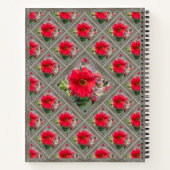 美しい赤いネメシアの特徴的なノート ノートブック (裏面)