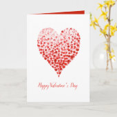美しい赤いハートの水彩画 バレンタインカード カード (黄色い花)