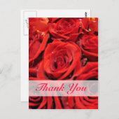 美しい赤いバラありがとう ポストカード (正面/裏面)