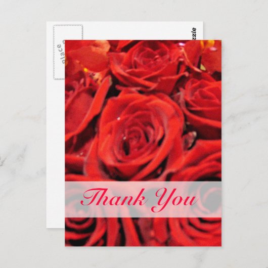 美しい赤いバラありがとう ポストカード (正面/裏面)