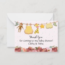 美しい赤いバラのベビーシャワーありがとう ノートカード