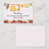 美しい赤いバラのベビーシャワーありがとう ノートカード (正面/裏面)