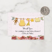 美しい赤いバラのベビーシャワーありがとう ノートカード (正面/裏面インサイチュ)