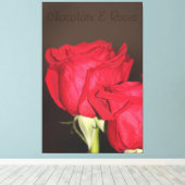 美しい赤いバラの写真 キャンバスプリント (インサイチュ (ウッドフロア))