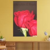 美しい赤いバラの写真 キャンバスプリント (インサイチュ (リビング))