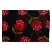 美しい赤いバラの刺繍シームレス 枕カバー (裏面-左)