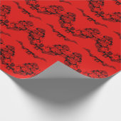 美しい赤いバラの庭園 ラッピングペーパー (角)
