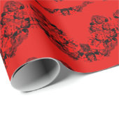 美しい赤いバラの庭園 ラッピングペーパー (ロールコーナー)