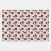 美しい赤いバラの春のブライズシャワー ラッピングペーパーシート (正面3)