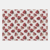美しい赤いバラの春のブライズシャワー ラッピングペーパーシート (正面)