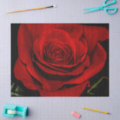 美しい赤いバラの花の花柄の写真 薄葉紙 (クラフト)