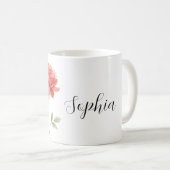 美しい赤いバラの花 コーヒーマグカップ (正面右)