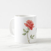 美しい赤いバラの花 コーヒーマグカップ (正面左)