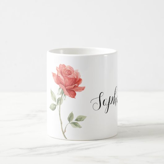 美しい赤いバラの花 コーヒーマグカップ (中央)