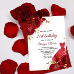 美しい赤いバラの輝くドレス21st誕生日 招待状<br><div class="desc">美しい赤いバラ輝くドレス21st誕生日招待状私たちの店エレガントでより多くのフローラデザイン!一致するコレクションをストアで参照</div>