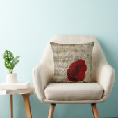 美しい赤いバラの音楽のノートは色あせたピアノを渦巻く クッション (椅子)